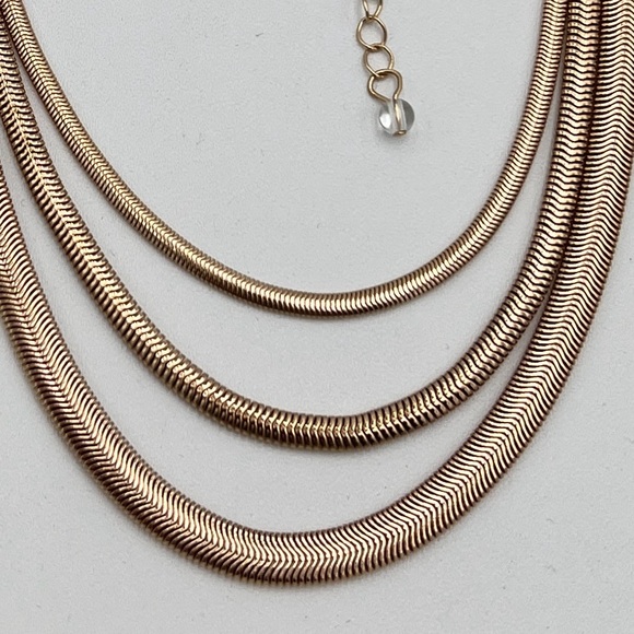 House of Harlow 1960 - Triple Layered Herringbone Necklace - Picture 5 of 5